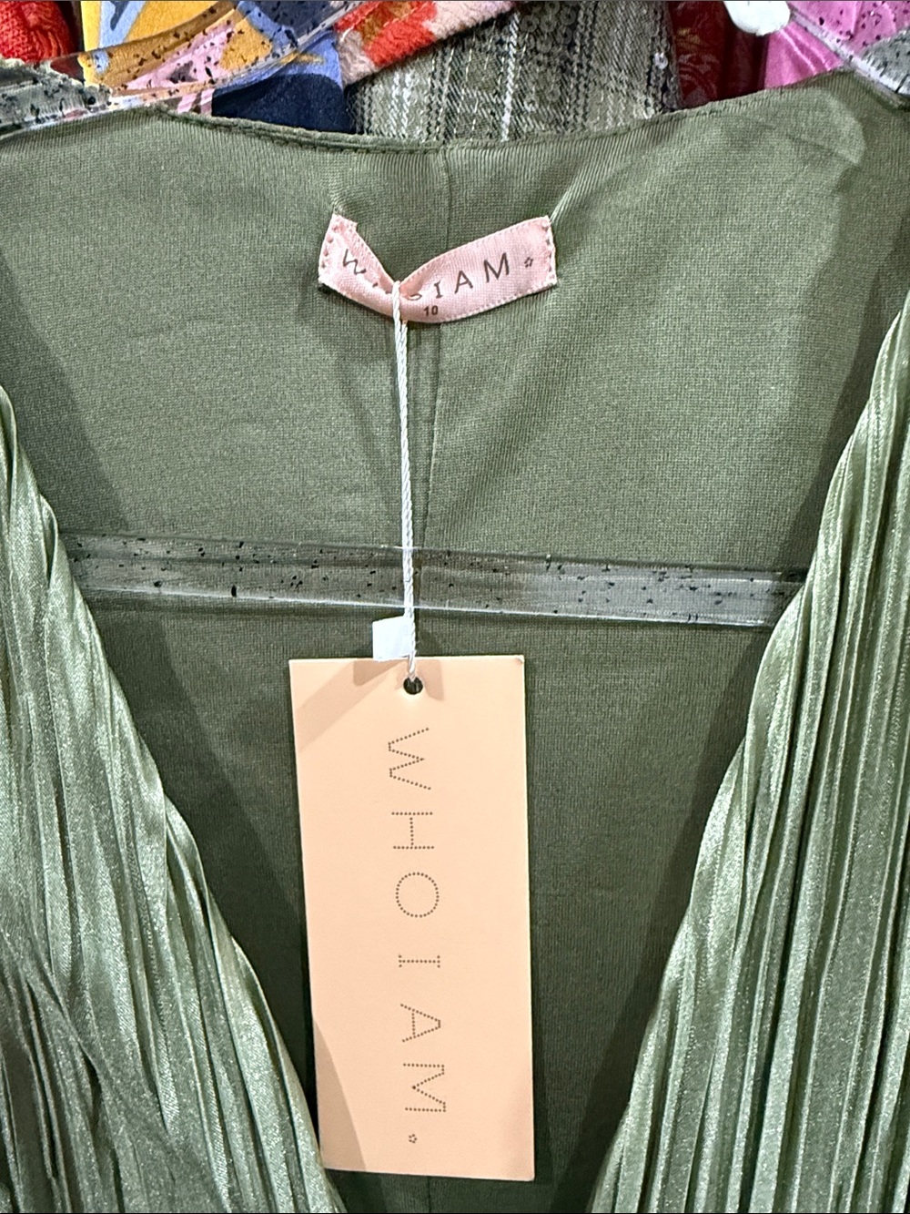 Nwt Sage Pleated Tie-Front Long Sleeve Mini Dress vacation night 10 medium - Picture 5 of 7